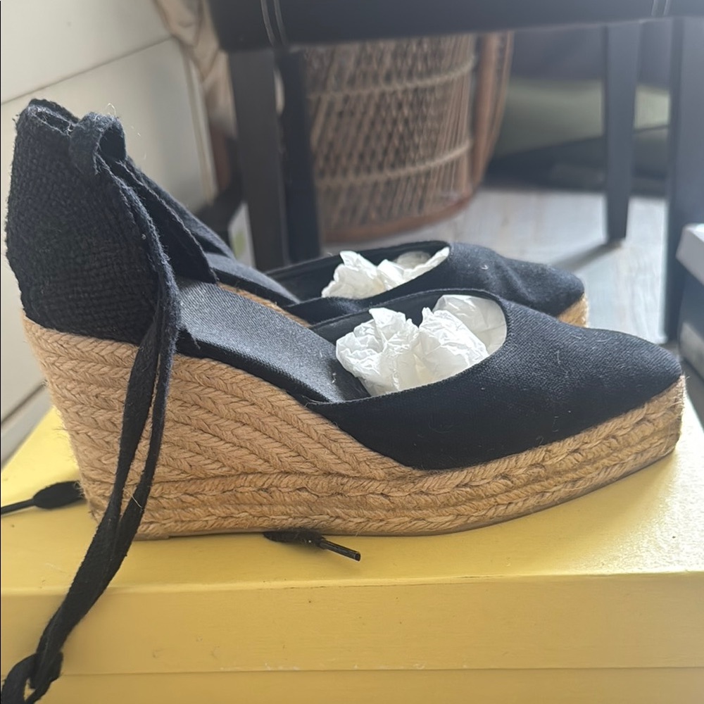 CASTANER Black Espadrille Wedge Sandals - Picture 6 of 6